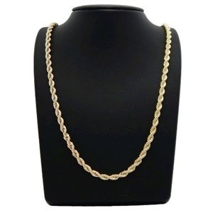 14 Karat Gold over Sterling Silver 24" Rope Chain